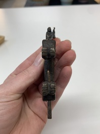 Seven various Chinese metal and cloisonn&eacute; locks, Qing