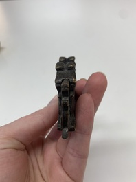 Seven various Chinese metal and cloisonn&eacute; locks, Qing