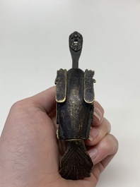 Seven various Chinese metal and cloisonn&eacute; locks, Qing