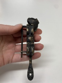 Seven various Chinese metal and cloisonn&eacute; locks, Qing