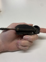 Seven various Chinese metal and cloisonn&eacute; locks, Qing