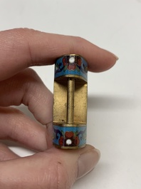 Seven various Chinese metal and cloisonn&eacute; locks, Qing