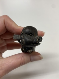 Seven various Chinese metal and cloisonn&eacute; locks, Qing