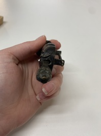 Seven various Chinese metal and cloisonn&eacute; locks, Qing