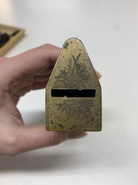 Seven various Chinese metal and cloisonn&eacute; locks, Qing