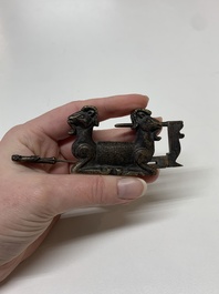 Seven various Chinese metal and cloisonn&eacute; locks, Qing