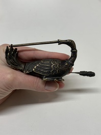 Seven various Chinese metal and cloisonn&eacute; locks, Qing