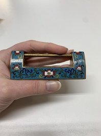Seven various Chinese metal and cloisonn&eacute; locks, Qing
