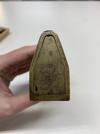Seven various Chinese metal and cloisonn&eacute; locks, Qing
