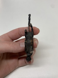Seven various Chinese metal and cloisonn&eacute; locks, Qing
