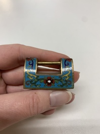 Seven various Chinese metal and cloisonn&eacute; locks, Qing
