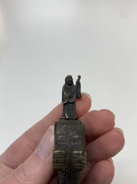 Seven various Chinese metal and cloisonn&eacute; locks, Qing