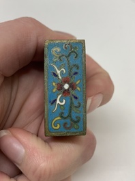 Seven various Chinese metal and cloisonn&eacute; locks, Qing