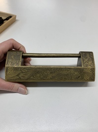 Seven various Chinese metal and cloisonn&eacute; locks, Qing