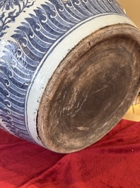A massive Chinese blue and white 'Bajixiang' fish bowl, Qianlong