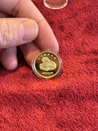 Four Chinese gold coins commemorating archeological discoveries from the Bronze Age, 1981
