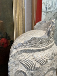 A Chinese stone head of Guanyin, Song/Ming