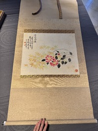 Chen Zifen 陳子奮 (1898-1976): 'Flowers', ink and colour on paper