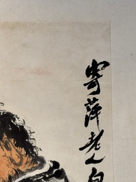 Qi Baishi 齊白石 (1864-1957): 'Drunk man', ink and colour on paper