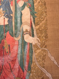 Chinese school: 'Buddha', ink and colour on silk, Qing or later
