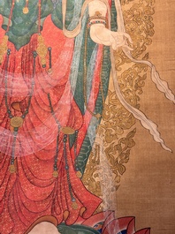 Chinese school: 'Buddha', ink and colour on silk, Qing or later