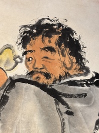 Qi Baishi 齊白石 (1864-1957): 'Drunk man', ink and colour on paper