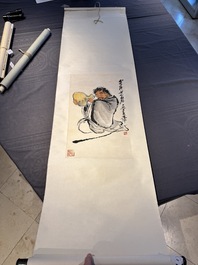 Qi Baishi 齊白石 (1864-1957): 'Drunk man', ink and colour on paper