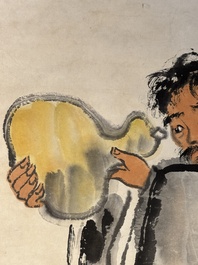 Qi Baishi 齊白石 (1864-1957): 'Drunk man', ink and colour on paper