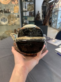 Three Chinese famille rose figures of the star gods and a figure of a lady, 19/20th C.