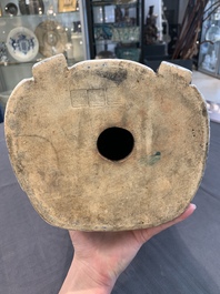 Three Chinese famille rose figures of the star gods and a figure of a lady, 19/20th C.