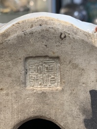 Three Chinese famille rose figures of the star gods and a figure of a lady, 19/20th C.