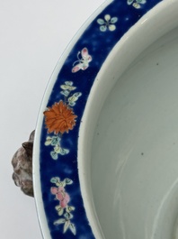 A pair of large Chinese famille verte powder-blue-ground 'landscape' jardini&egrave;res, 19th C.
