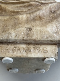 A carved marble 'Vanitas' or 'Memento Mori' bust, Italy, 18th C.