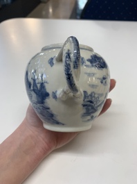 A collection of nine Chinese blue, white and famille rose wares, 18/19th C.