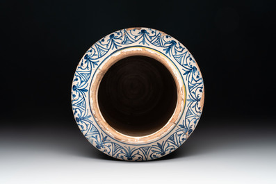 A large polychrome Italian maiolica albarello, Caltagirone, 19th C.