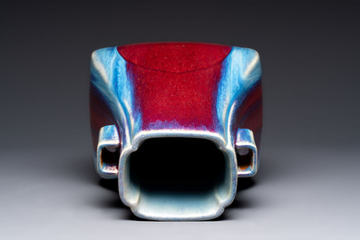 A Chinese flamb&eacute;-glazed 'hu' vase, Qianlong mark and of the period