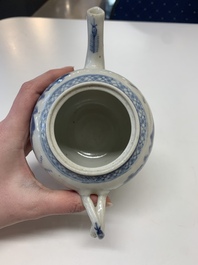 A collection of nine Chinese blue, white and famille rose wares, 18/19th C.