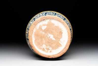 A large polychrome Italian maiolica albarello, Caltagirone, 19th C.