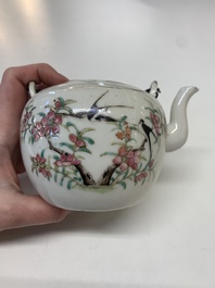 A collection of nine Chinese blue, white and famille rose wares, 18/19th C.