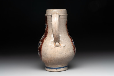 A Westerwald stoneware jug, Germany, 17th C.