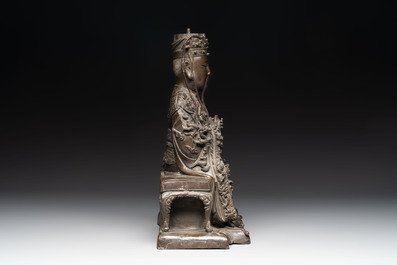 A fine Chinese bronze sculpture figure of Wenchang, Ming