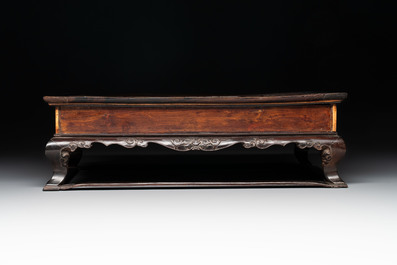 A finely carved Chinese hardwood stand, Qing