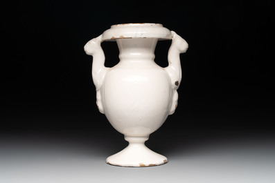 A polychrome two-handled vase, Nevers, 17th C.