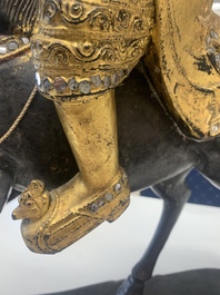 A Burmese gilt-lacquered Nat horse rider, 19/20th C.