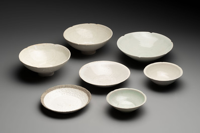 Seven Chinese monochrome wares, Yuan/Ming