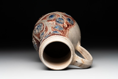 A Westerwald stoneware jug, Germany, 17th C.