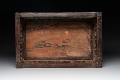 A finely carved Chinese hardwood stand, Qing