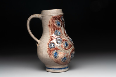 A Westerwald stoneware jug, Germany, 17th C.
