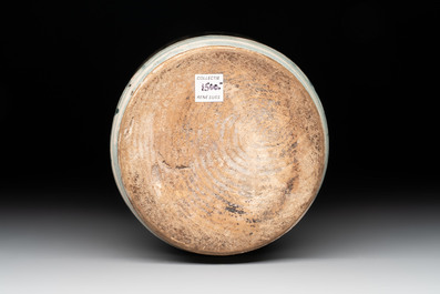 A polychrome Italian albarello inscribed 'RO. LAT: IND. MINOR', Montelupo, 17th C.