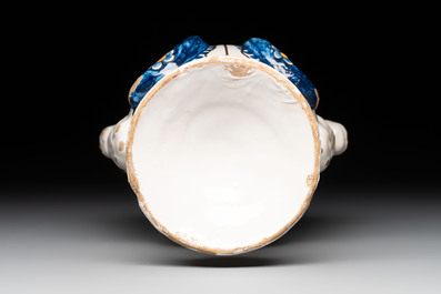 A polychrome two-handled vase, Nevers, 17th C.